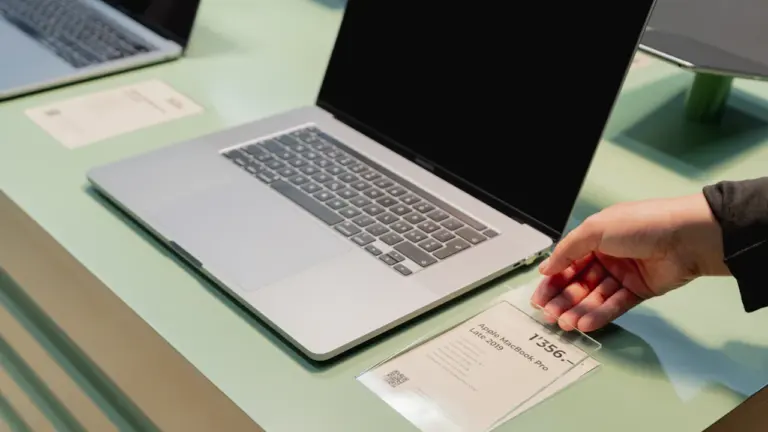 Inimene kasutab sülearvutit e-teenuste kasutamiseks ja maksukonto andmete kontrollimiseks digitaalselt.